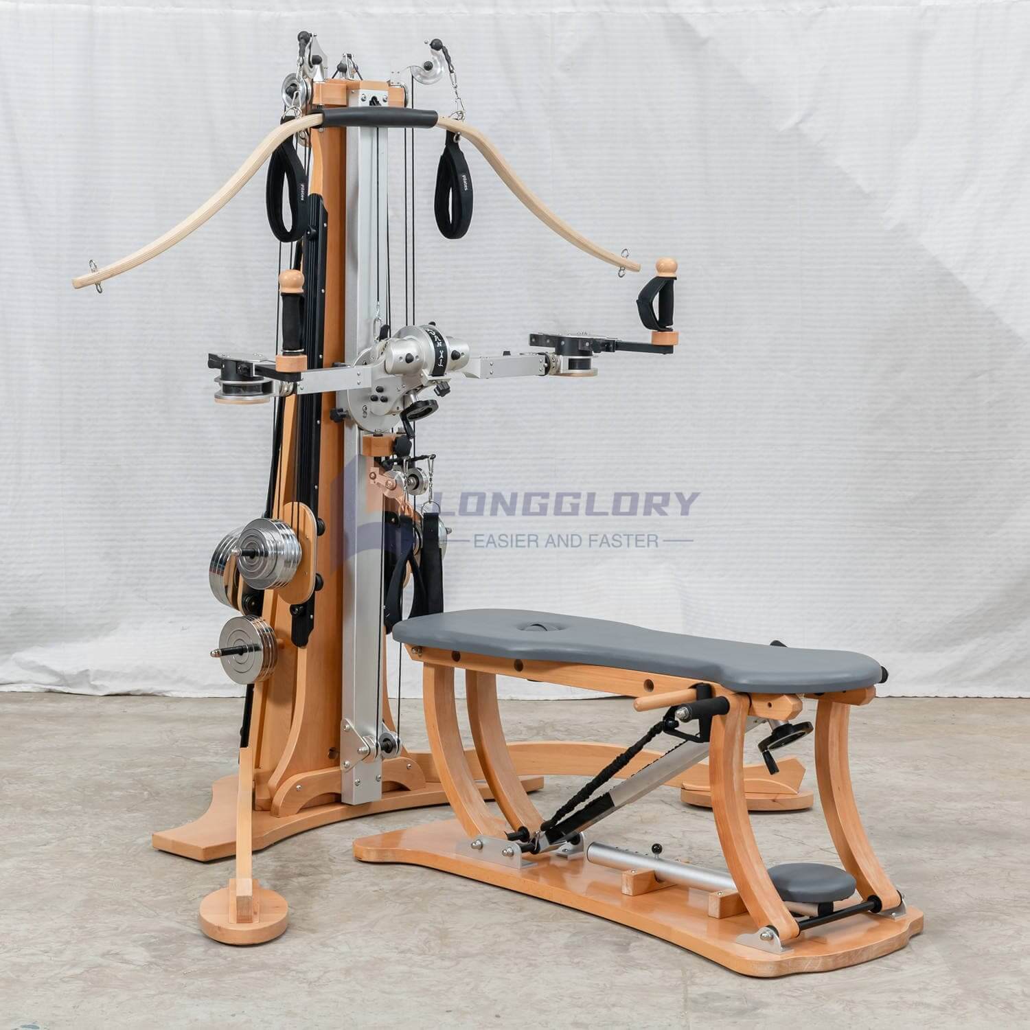 Beech Pilates Tower Reformator med remskiva